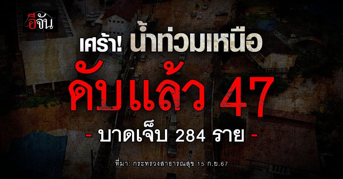 สธ. เผย น้ำท่วมภาคเหนือ พบผู้เสียชีวิตแล้ว 47 ราย บาดเจ็บ 284 ราย 
