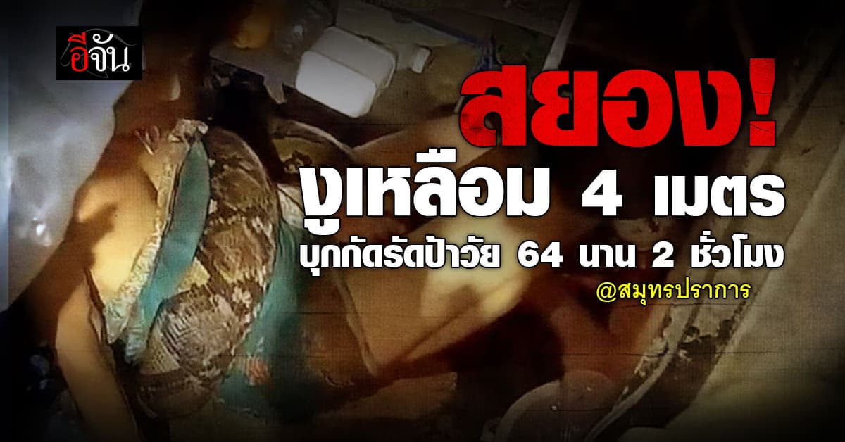 สยอง! ป้าวัย 64 ปี ถูกงูเหลือมยาว 4 เมตร รัดนาน 2 ชั่วโมง 