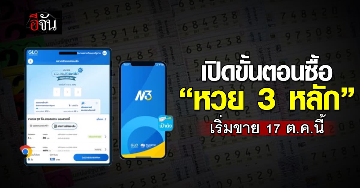 เปิดขั้นตอนซื้อ “หวย 3 หลัก” ใบละ 20 ขายงวดแรก 17 ต.ค.นี้