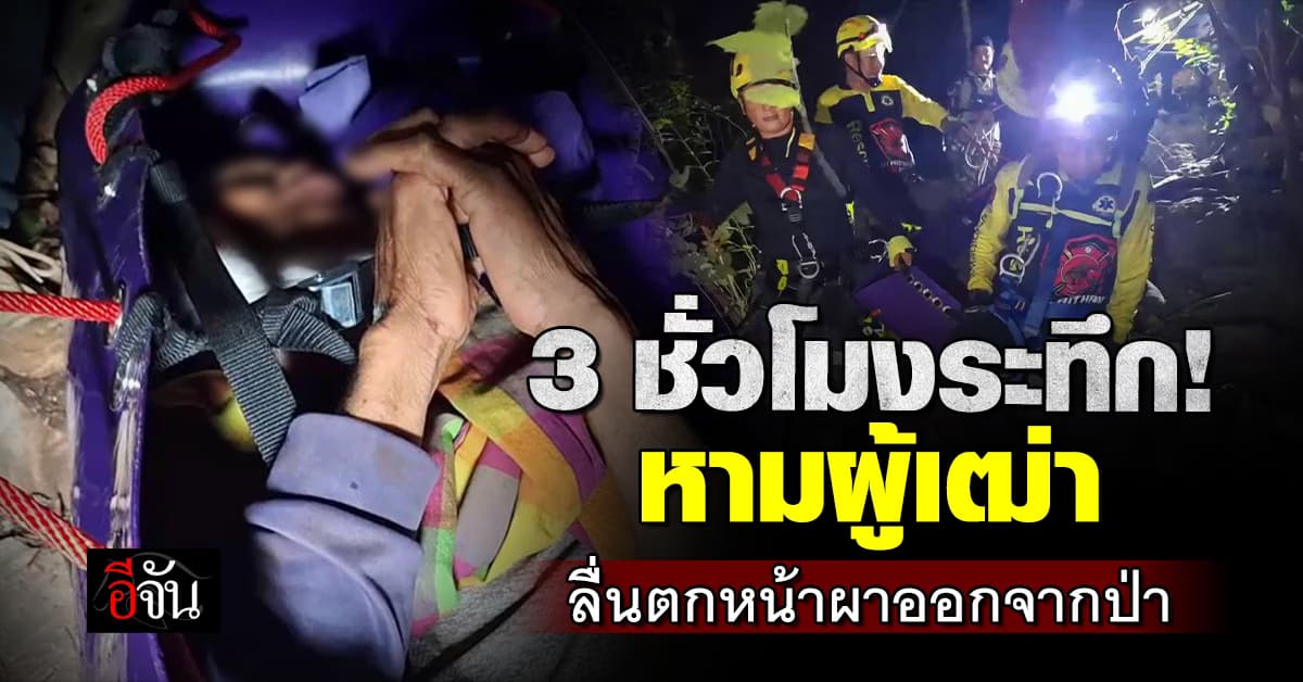 กู้ภัย ลุยป่า เข้าไปช่วย ลุงวัย 65 ตกเขา หามออกจากป่าทุลักทุเล 3 ชั่วโมง