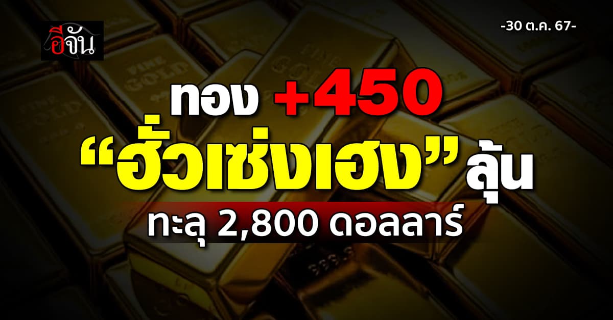ท็อปฟอร์ม! ทอง +450 แตะ 45,000 ลุ้นไปต่อ 50,000
