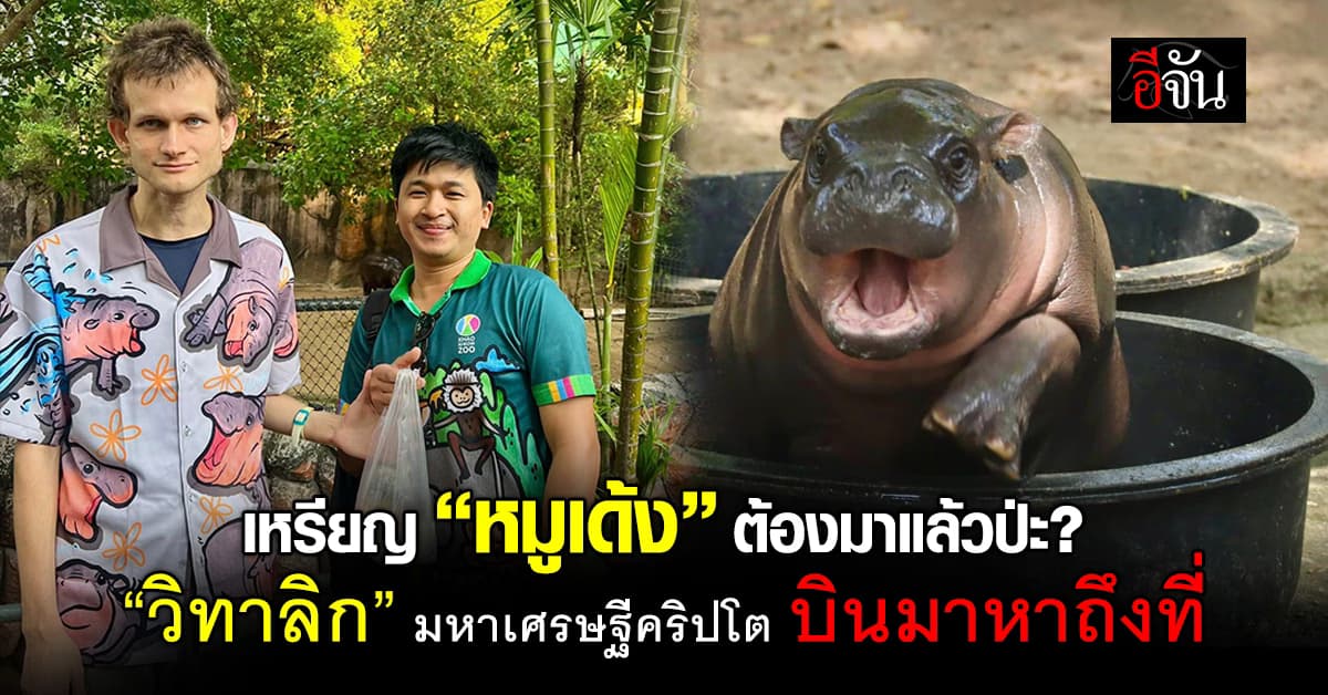 เกิดมาเพื่อเป็นซุปตาร์! “หมูเด้ง” ดังไกลถึงวงการคริปโต “วิทาลิก” บินมาหาถึงที่ 