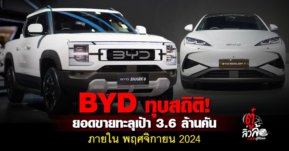 BYD ทะลุเป้า! โชว์ยอดขายครึ่งล้านคัน 2 เดือนติด ยอดรวมปีนี้เกินเป้าก่อนสิ้นปี!