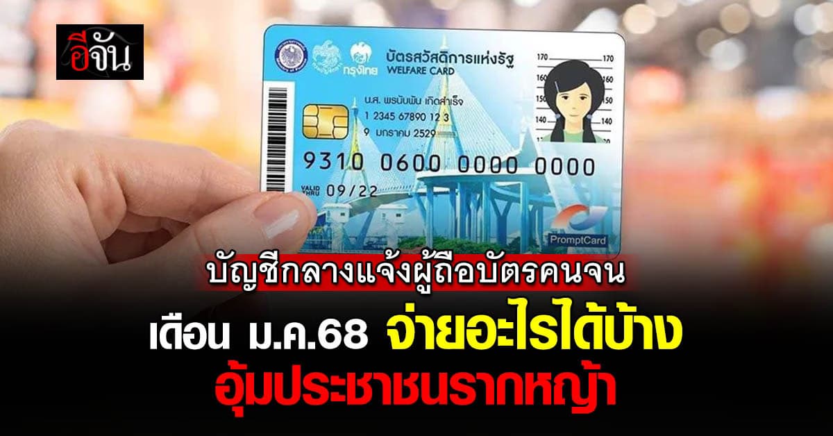 กรมบัญชีกลาง อัปเดตสวัสดิการแห่งรัฐ ม.ค. 68 ใช้จ่ายอะไรได้บ้าง