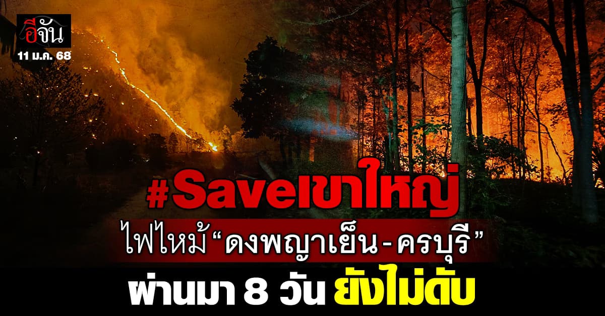 โคราช น่าห่วง! ไฟไหม้ ปะทุต่อเนื่อง ผ่านมา 8 วัน วันนี้ (11 ม.ค.68) ยังดับไม่ได้ 