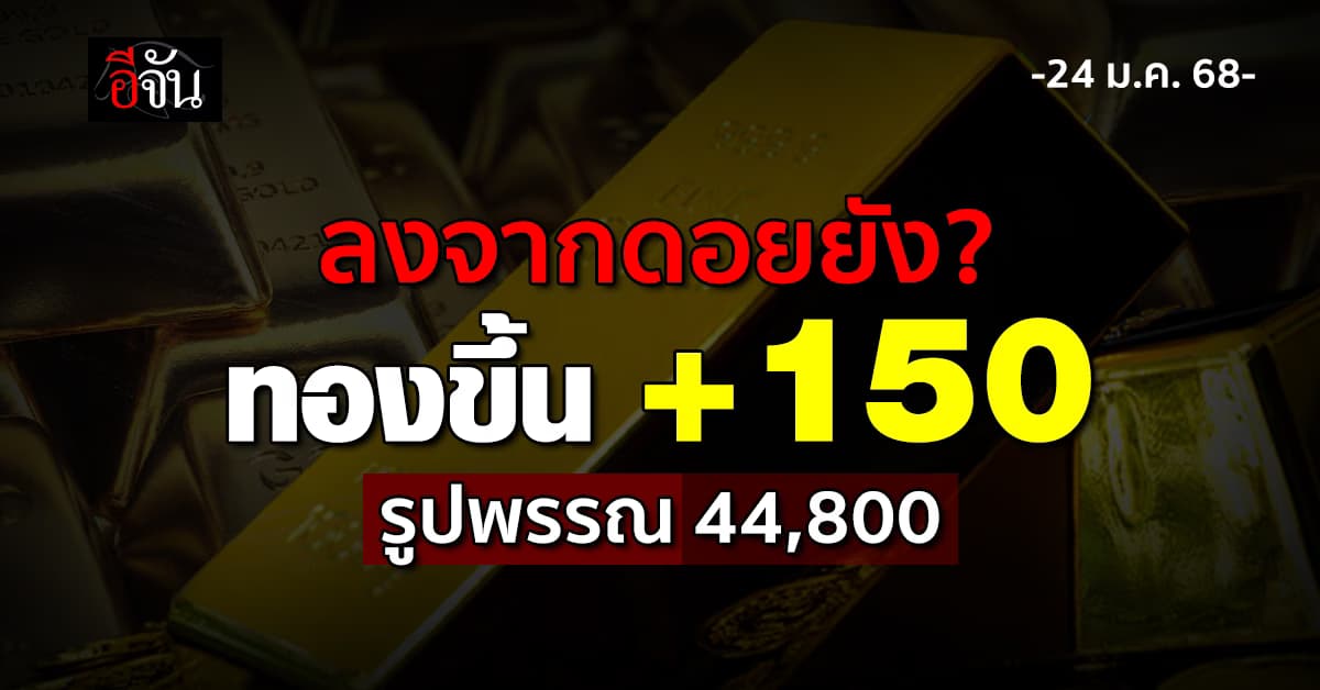 ราคาทองวันนี้ (24 ม.ค.68) +150 “ฮั่วเซ่งเฮง” ชี้เด้งรับ “ทรัมป์” จี้เฟดหั่นดอก