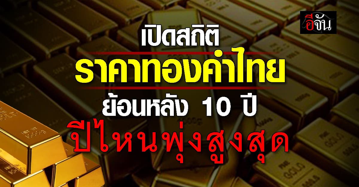 เปิดสถิติทองคำไทย ย้อนหลัง 10 ปี ปีไหนพุ่งกระฉูด