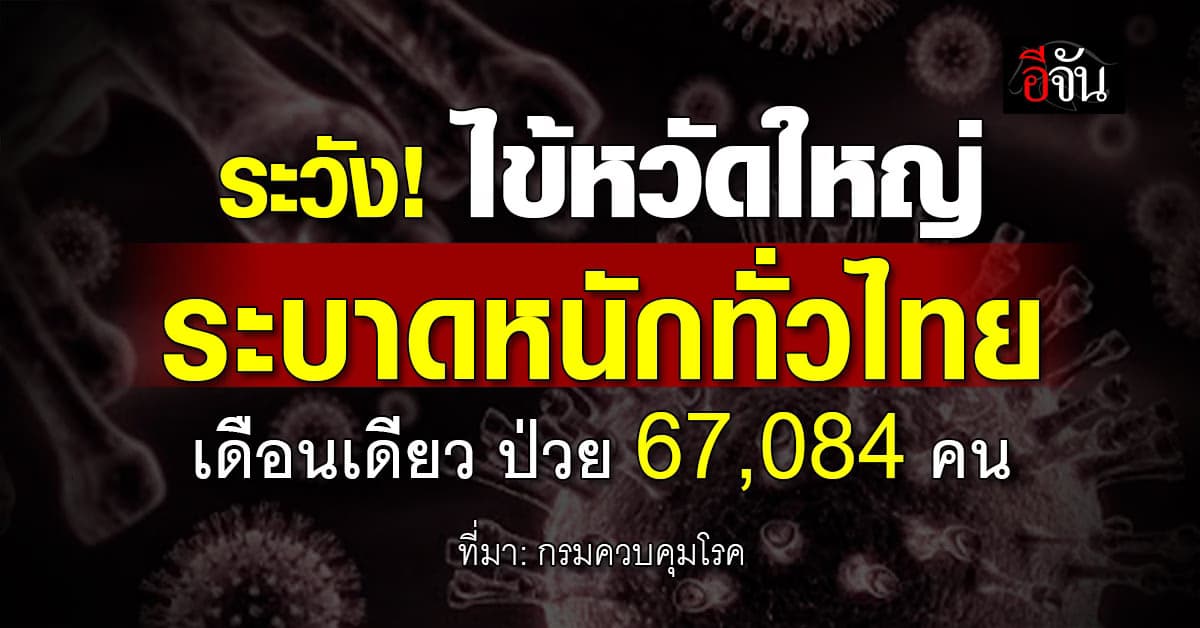 ระวัง! ไข้หวัดใหญ่ ระบาดหนักทั่วไทย เดือนเดียว ป่วยแล้ว 67,084 คน ตาย 4 ราย 
