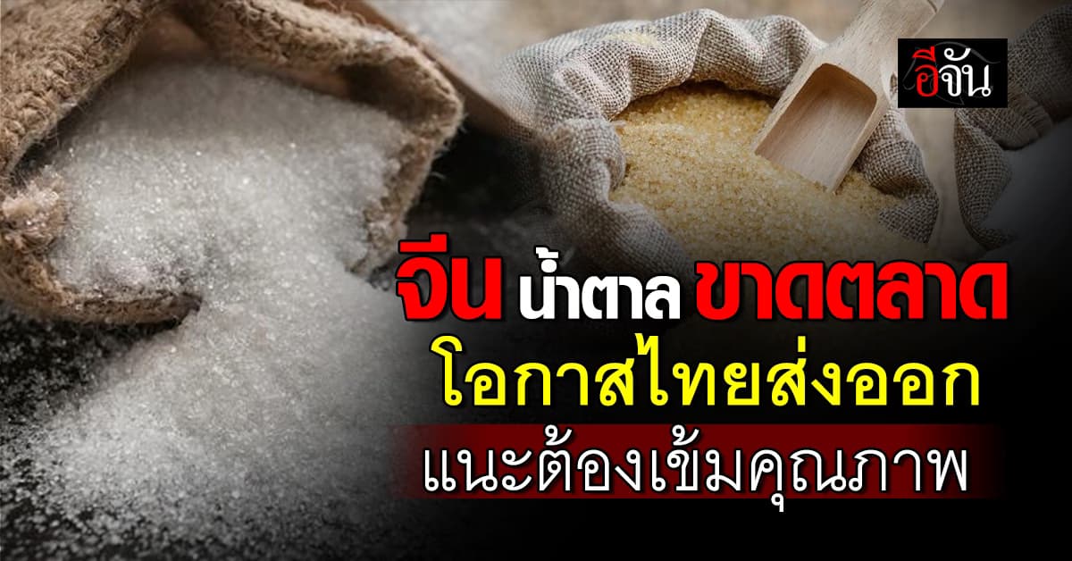 จีนน้ำตาลขาดตลาด โอกาสส่งออก “น้ำตาลไทย”