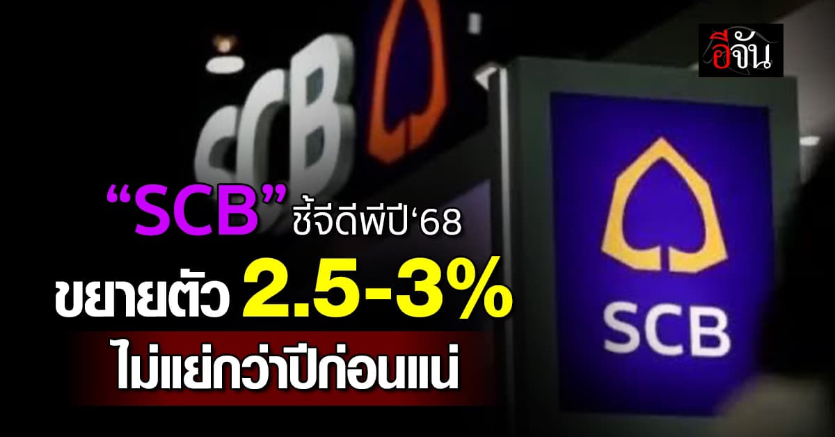 รอฟื้น! “SCB“ ชี้จีดีพี ปี‘68 ขยายตัว 2.5-3% ลั่นไม่แย่กว่าปีก่อน