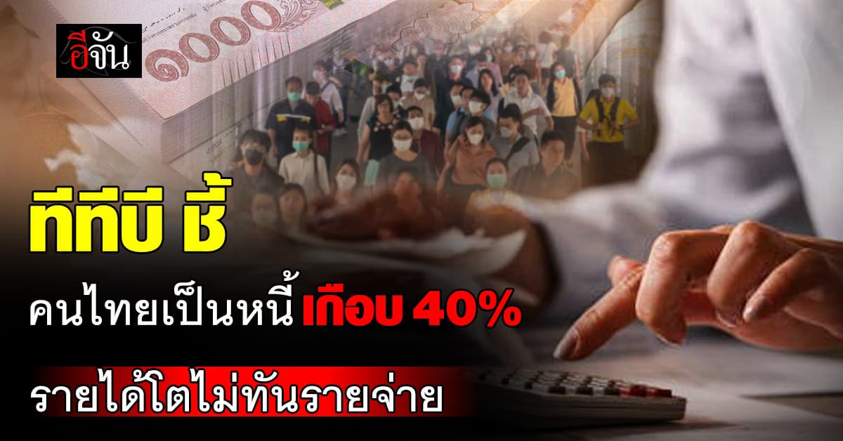 ทีทีบี ชี้ คนไทยเป็นหนี้ เกือบ 40% ซ้ำ รายได้โตไม่ทันรายจ่าย