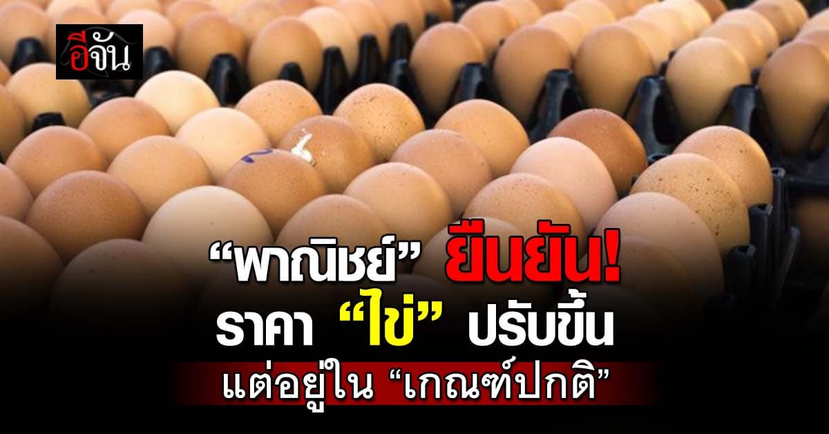 พาณิชย์ ยืนยันราคา “ไข่” ปรับขึ้น แต่อยู่ใน “เกณฑ์ปกติ”