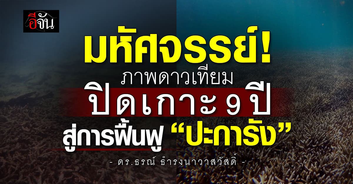 สวยจริง! “ดร.ธรณ์” เปิดภาพดาวเทียม “ปิดเกาะ 9 ปี สู่การฟื้นฟูแหล่งปะการัง”