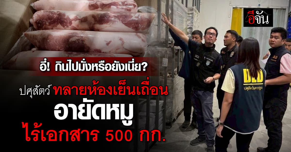 กรมปศุสัตว์ ทลายห้องเย็น นครปฐม อายัด หมูเถื่อน 500 กก. ไร้ที่มา