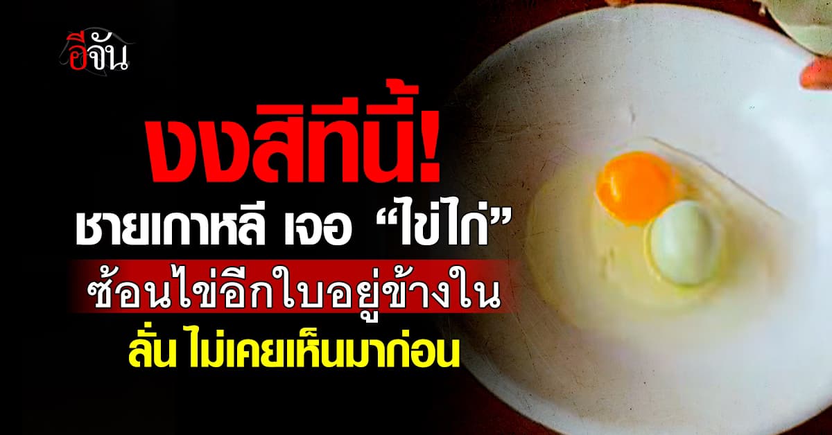 อึ้ง! ชายเกาหลี เจอ “ไข่ไก่” ซ้อนไข่อีกใบ