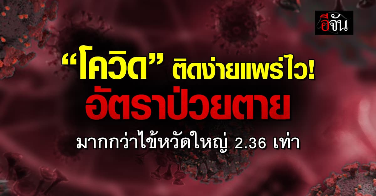 “โควิด” ติดง่ายแพร่ไว! อัตราป่วยตาย มากกว่าไข้หวัดใหญ่ 2.36 เท่า 