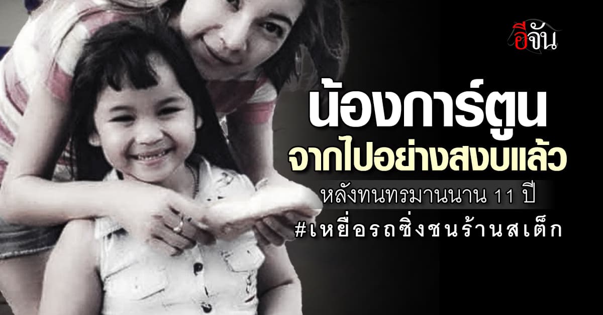 ไม่ต้องเจ็บปวดอีกต่อไป… น้องการ์ตูน เหยื่อกระบะซิ่ง เสียชีวิตแล้ว