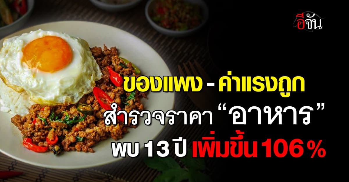 ส่องราคาอาหาร “ย่านสีลม-สุรวงศ์” พบ 13 ปี เพิ่มขึ้น 106%