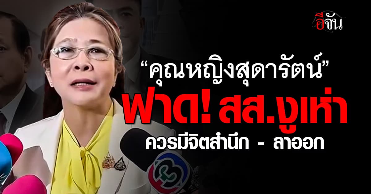 “คุณหญิงสุดารัตน์” ฟาด! สส.งูเห่า ควรมีจิตสำนึก-ลาออก  