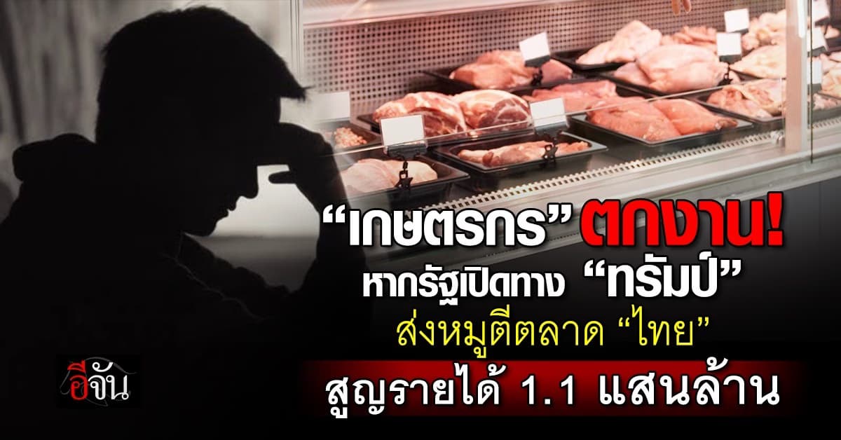 อ่วม! สหรัฐฯ ส่งหมูตีตลาด “ไทย” สูญเงิน 1.1 แสนล้าน