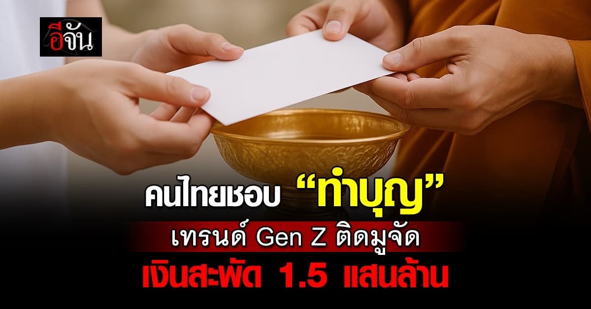 คนไทยชอบ “ทำบุญ” พบ Gen Z ติดมูจัด เงินสะพัด 1.5 แสนล้าน