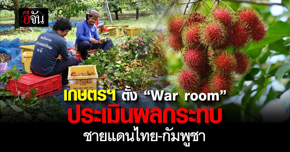 เกษตรฯ ตั้ง “War room ประเมินผลกระทบพื้นที่การเกษตร ชายแดนไทย-กัมพูชา