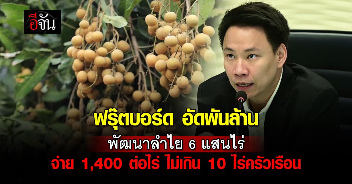 ‘อรรถกร’ ถกฟรุ๊ตบอร์ด อัดพันล้าน พัฒนาลำไย 6 แสนไร่ภาคเหนือ 
