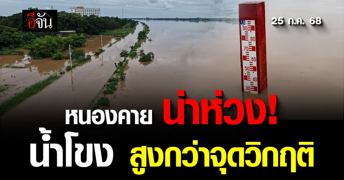 หนองคาย น่าห่วง น้ำโขงสูงกว่าจุดวิกฤติ เอ่อท่วมหลายพื้นที่ 