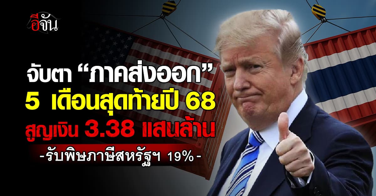 จับตา “ภาคส่งออก” 5 เดือนสุดท้ายปี’68 สูญเงิน 3.38 แสนล้าน