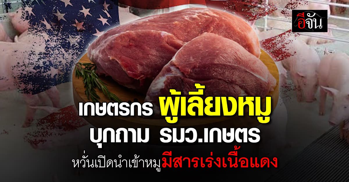 เกษตรกรผู้เลี้ยงหมู บุกกระทรวงเกษตรฯ คัดค้านนำเข้าหมูสหรัฐ