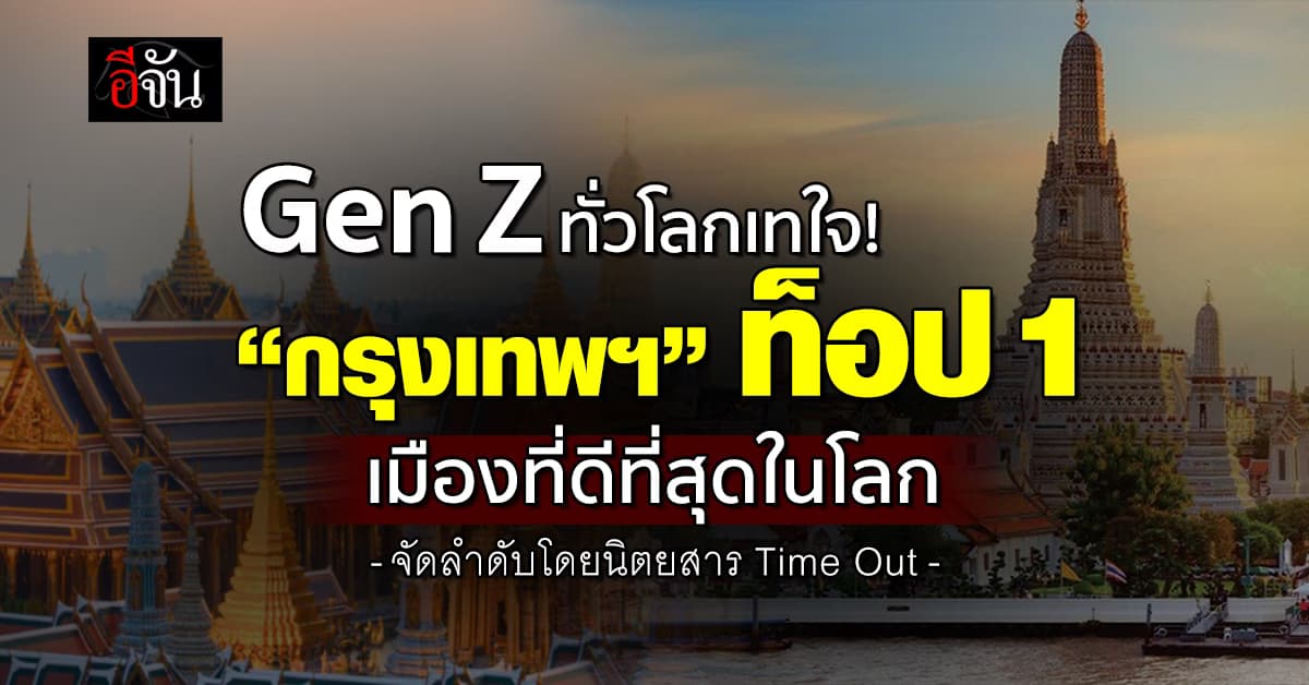 Gen Z ทั่วโลกเลือก “กรุงเทพฯ” ท็อป 1  เมืองที่ดีที่สุดในโลก