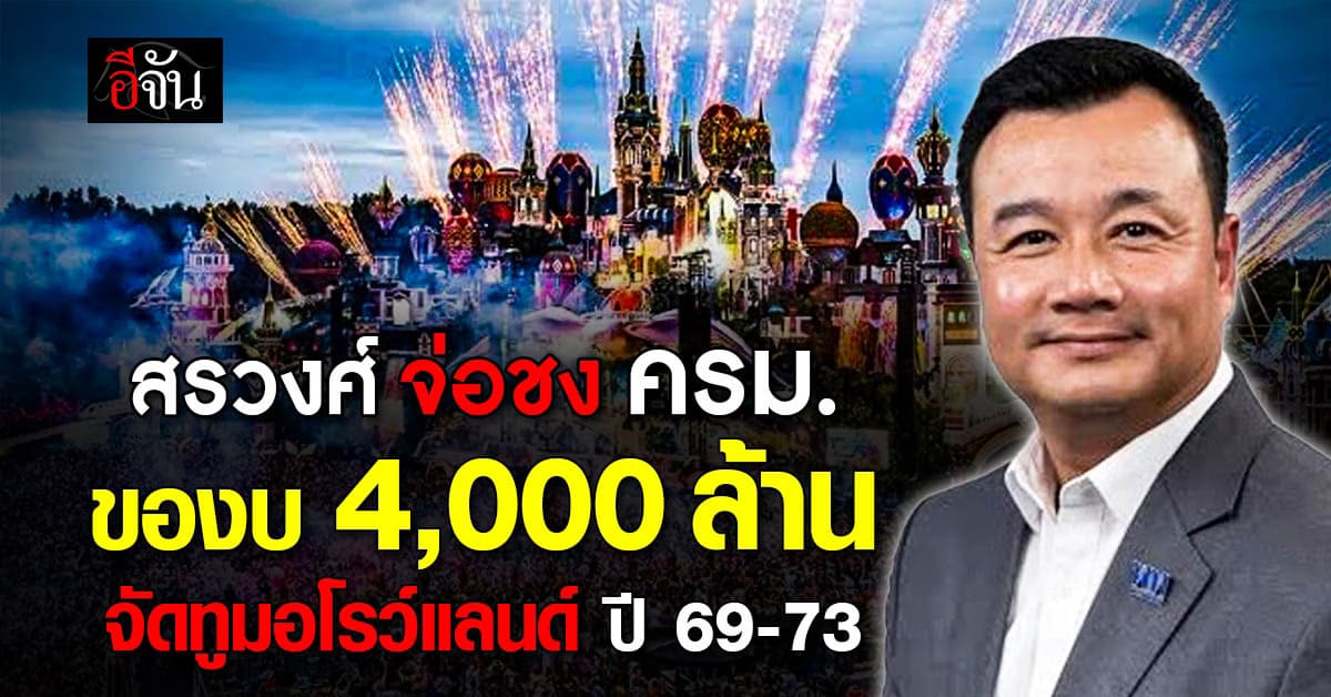“สรวงศ์” เตรียมชง ครม. ของบ 4,000 ล้าน จัดทูมอโรว์แลนด์ ปี 69-73