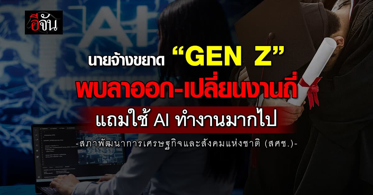 นายจ้างขยาด “GEN Z” หลังพบลาออก-เปลี่ยนงานถี่ แถมใช้ AI ทำงานมากไป
