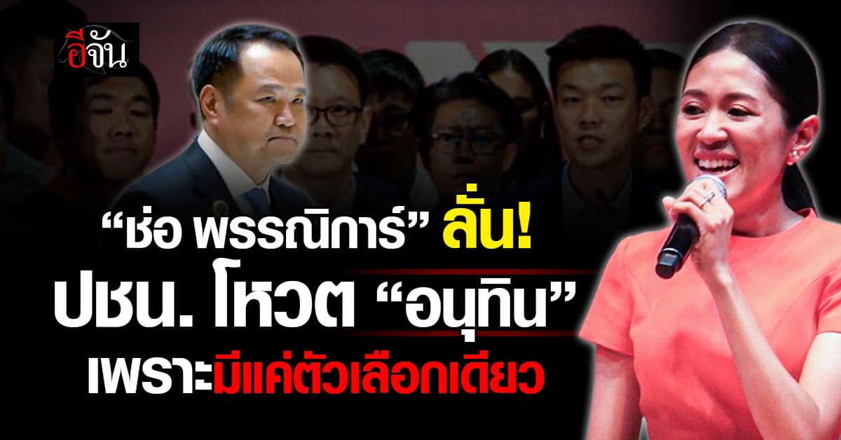 ช่อ พรรณิการ์ ลั่น “พรรคประชาชน” เลือกอนุทิน เพราะมีแค่ตัวเลือกเดียว