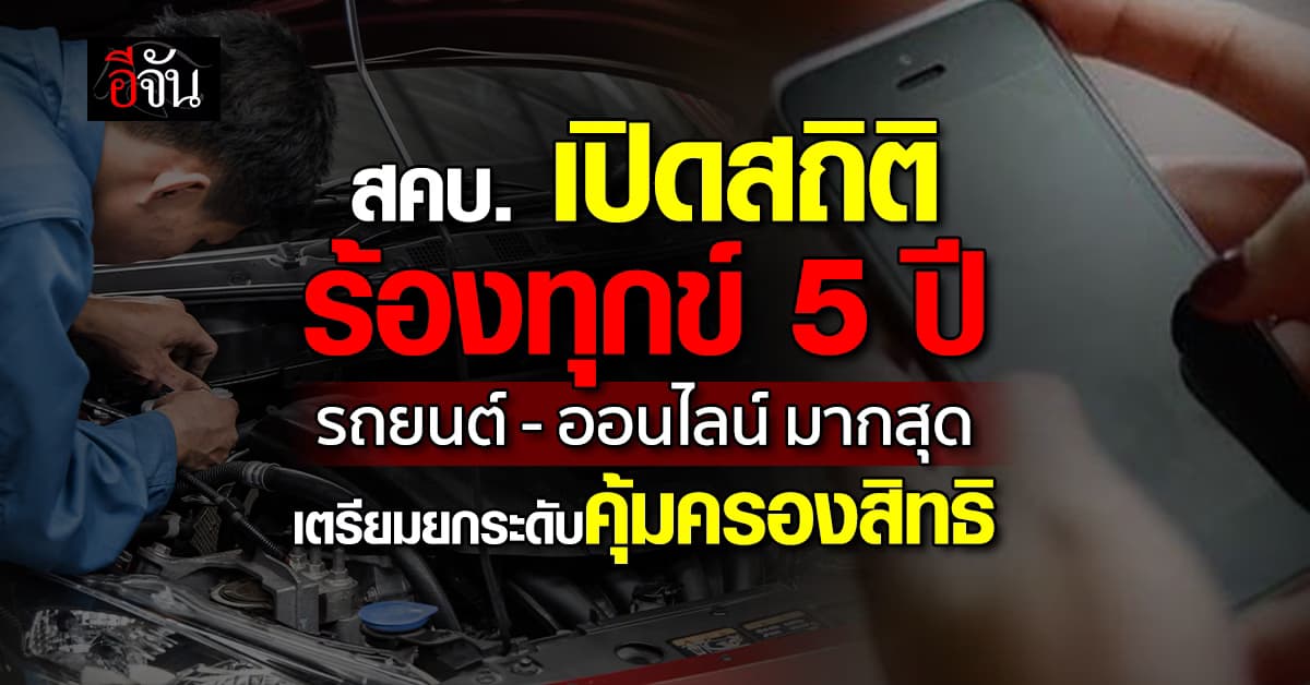 สคบ. เปิดสถิติร้องทุกข์ 5 ปี รถยนต์–ออนไลน์ครองแชมป์ เตรียมยกระดับคุ้มครองสิทธิ