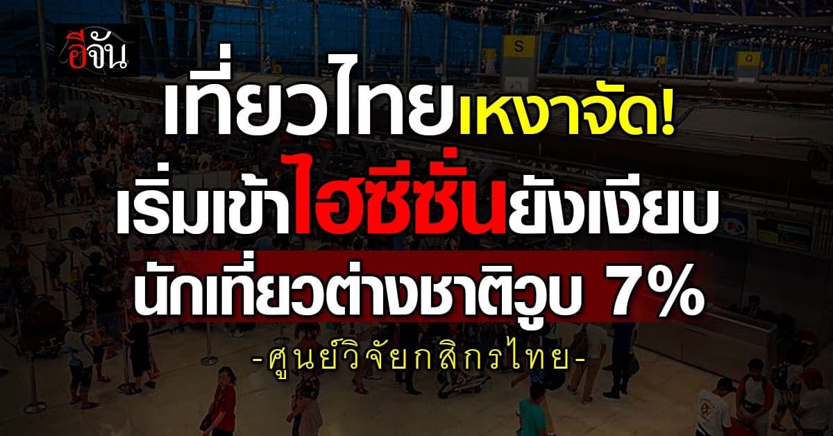 เที่ยวไทยเหงาจัด! เริ่มเข้าไฮซีซั่นยังเงียบ นักเที่ยวต่างชาติวูบ 7%