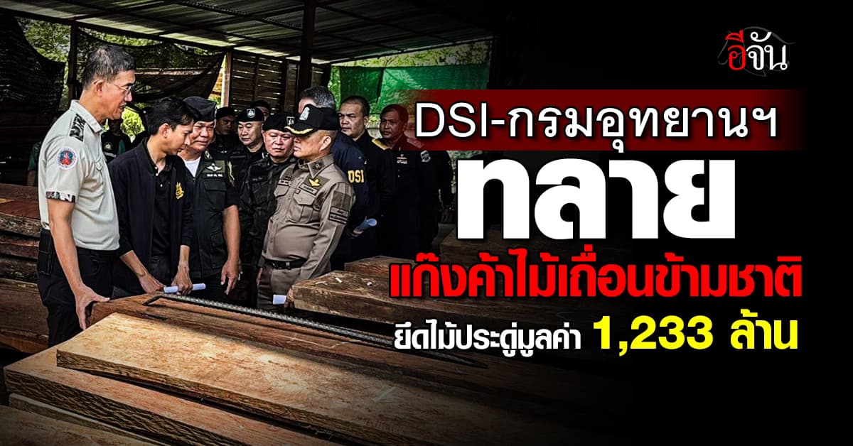 DSI -กรมอุทยานฯ บุกค้น “โกดังค้าไม้เถื่อนข้ามชาติ” ใน จ.หนองคาย