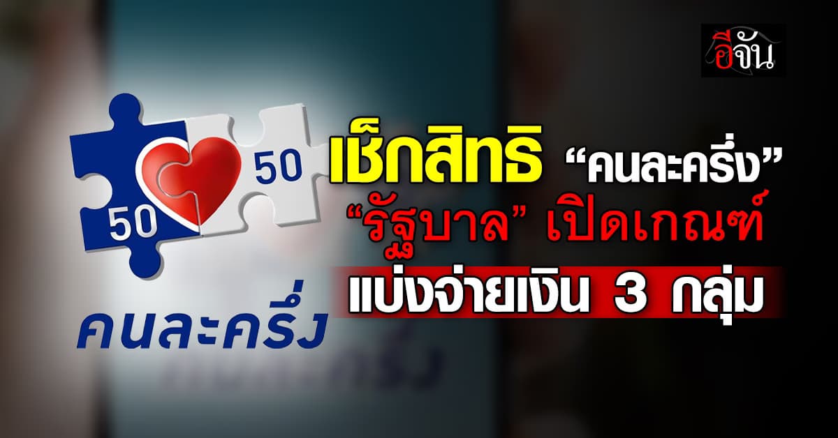 รัฐบาล เปิดหลักเกณฑ์ “คนละครึ่ง พลัส” เฟส 1 แบ่งโอน 3 กลุ่ม