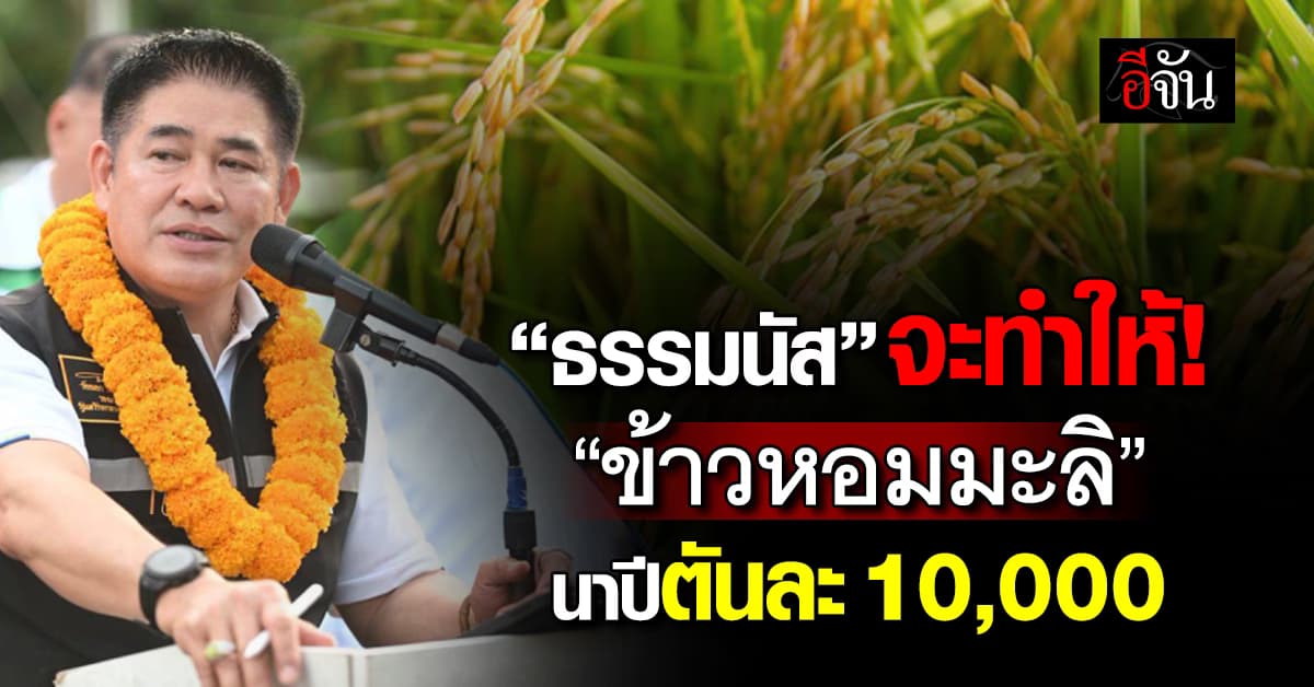 ธรรมนัส รับปากจะทำให้ “ข้าวหอมมะลิ” นาปีตันละ 1 หมื่น