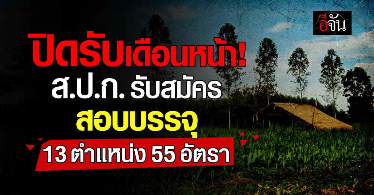 ปิดรับเดือนหน้า! ส.ป.ก. รับสมัครสอบบรรจุ 13 ตำแหน่ง 