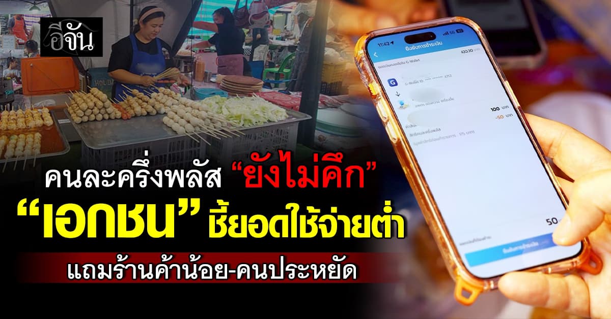 เอกชน ชี้คนละครึ่งพลัส ยอดใช้จ่ายต่ำ แถมร้านค้าน้อย-คนประหยัด