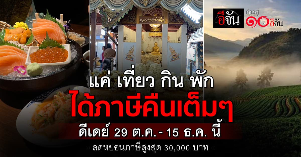 คนทำงานมีเฮ! แค่ เที่ยว กิน พัก ใช้บริการในไทย ได้ภาษีคืนเต็มๆ