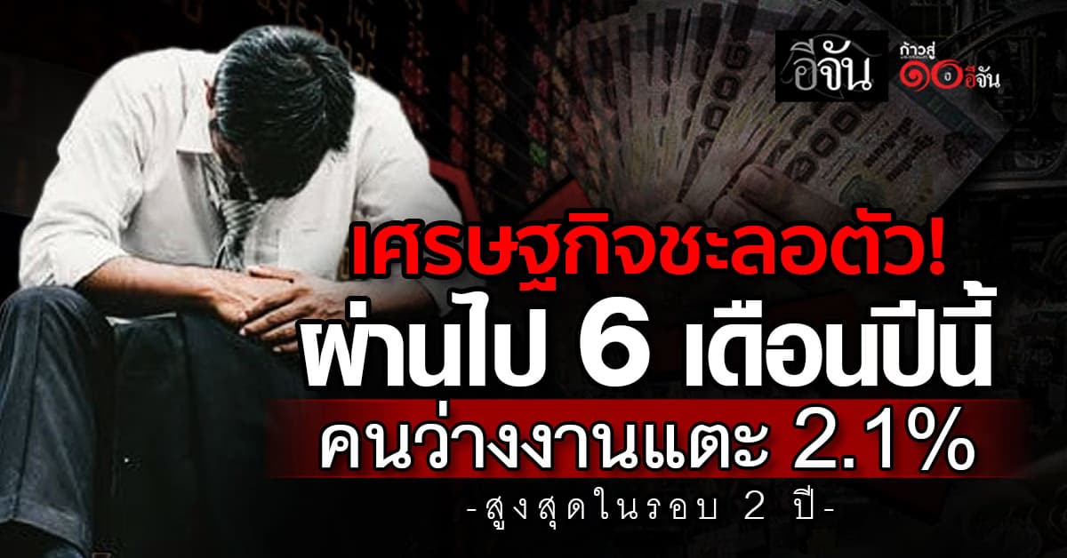 เศรษฐกิจแย่! ผ่านไป 6 เดือนปีนี้ คนว่างงานแตะ 2.1% สูงสุดในรอบ 2 ปี