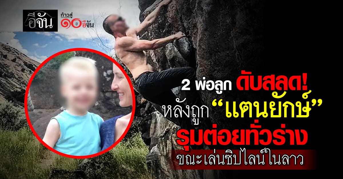 เกิดเหตุสลดขึ้น! 2 พ่อลูกต่างชาติดับสลด ถูกแตนยักษ์รุมต่อยทั่วร่างนับ 100 ครั้ง  