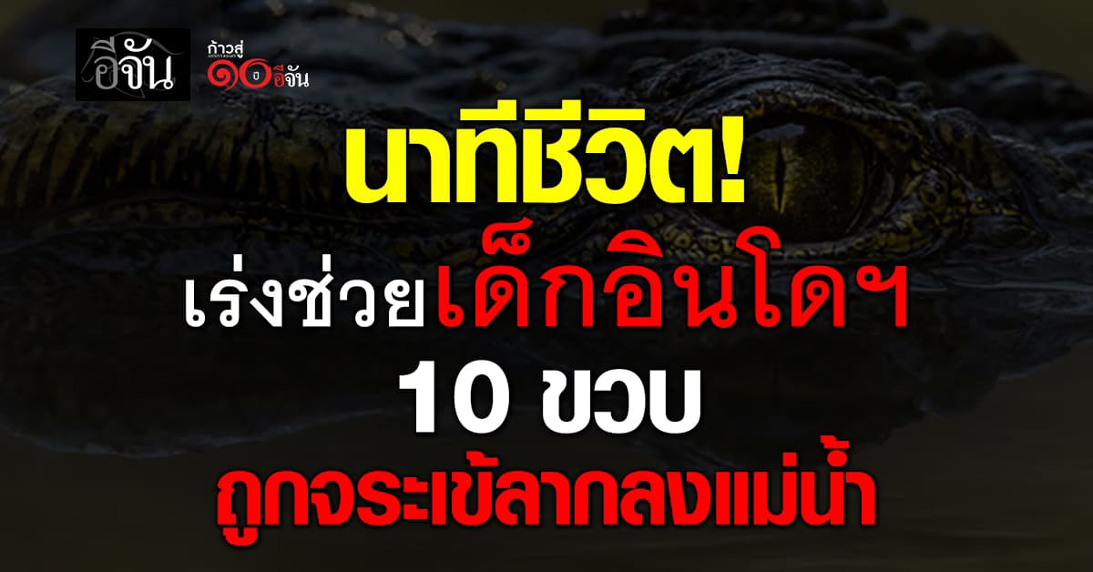 นาทีชีวิต! เร่งช่วยเด็กอินโดฯ 10 ขวบ ถูกจระเข้ลากลงแม่น้ำ 