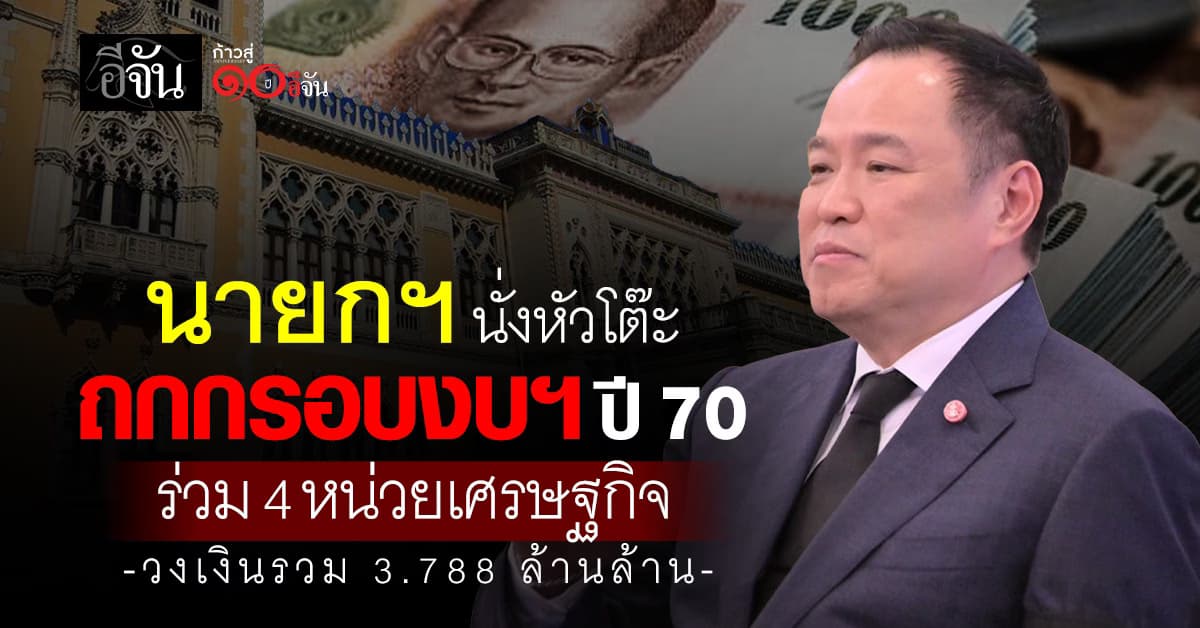 นายกฯ นั่งประธานถกกรอบงบฯ ปี 70 ร่วม 4 หน่วยเศรษฐกิจ วงเงินรวม 3.788 ล้านล้าน
