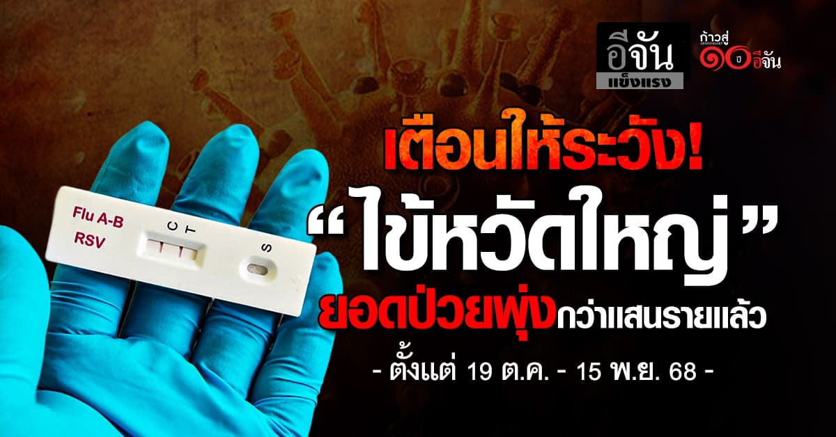 รัฐฯ ออกโรงเตือน ปชช. ระวังป่วย “ไข้หวัดใหญ่” 