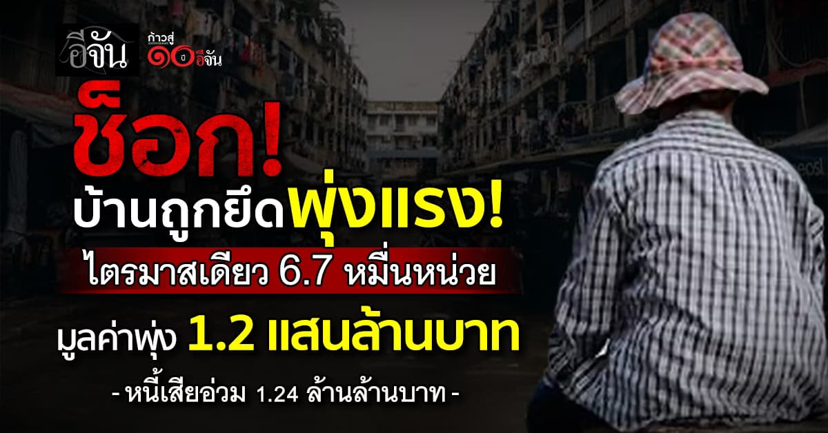 สภาพัฒน์ เผยบ้านถูกยึดพุ่งแรง! ไตรมาสเดียว 6.7 หมื่นหน่วย มูลค่าพุ่ง 1.2 แสนล้านบาท