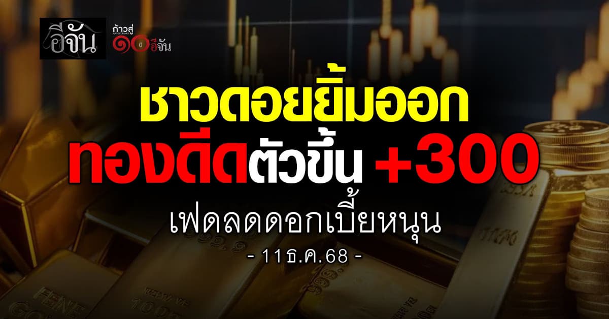 ทองดีดขึ้น +300 เฟดลดดอกเบี้ยหนุนราคาทะยานต่อ