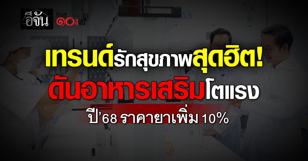 เทรนด์รักสุขภาพสุดฮิต ดันอาหารเสริมโตแรง ปี’68 ราคายาเพิ่ม 10%